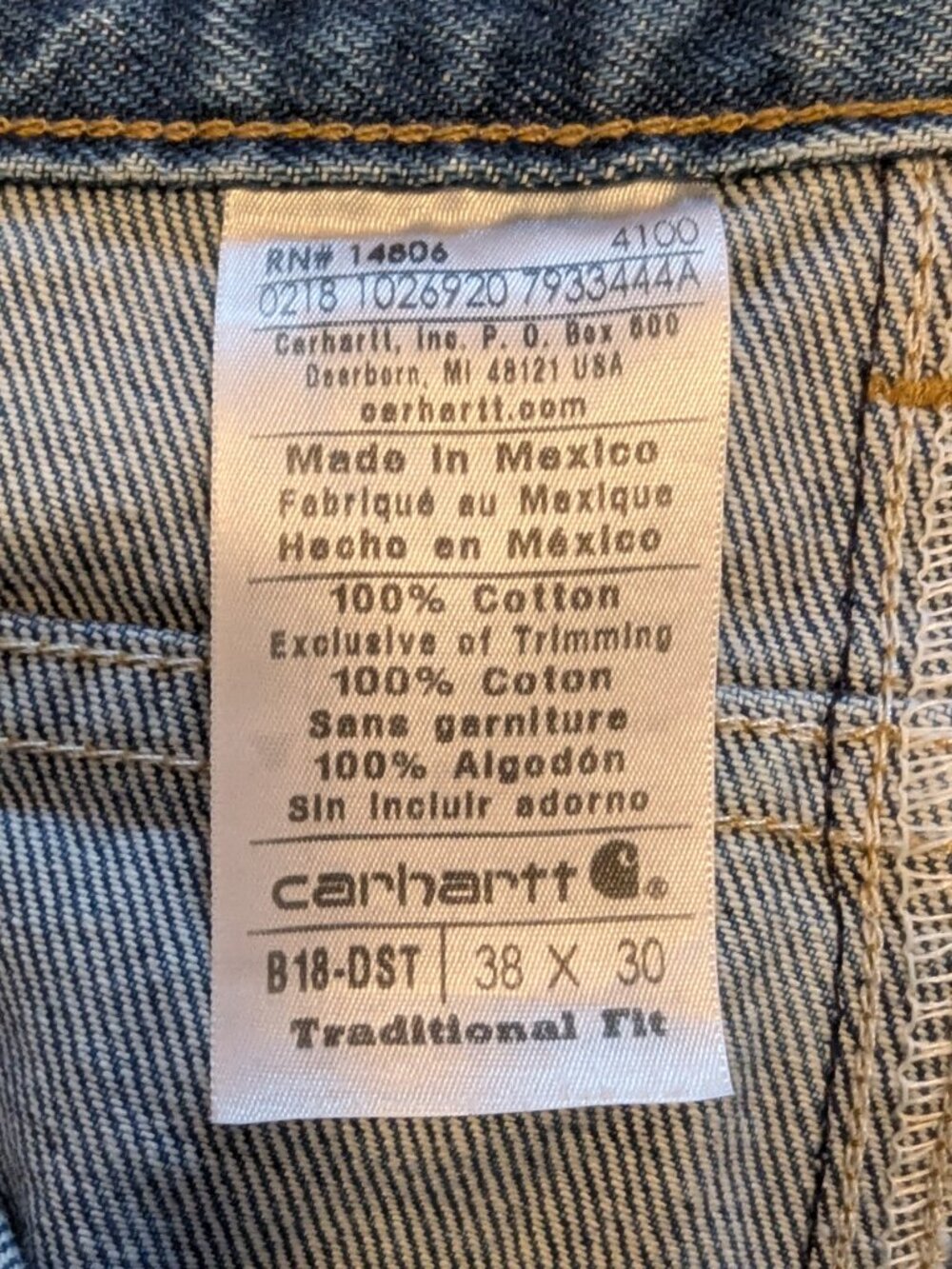 Carhartt Traditional Fit Jeans (hemmed to 38x29) - Picture 3 of 3